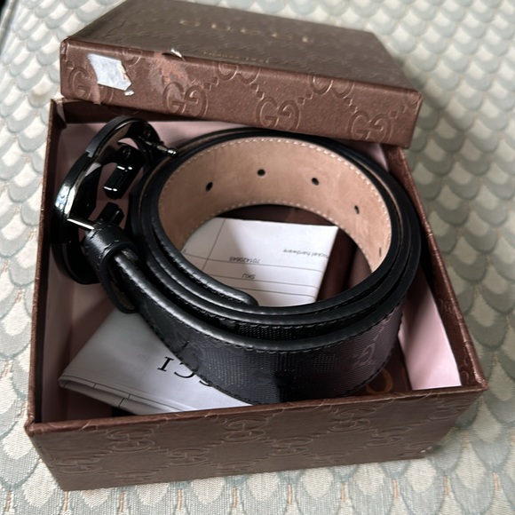 Gucci Belt imprime black interlocking GG buckle - Picture 5 of 5